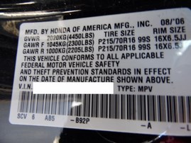 2006 HONDA ELEMENT EX-P BLACK 2.4L VTEC AT A17633